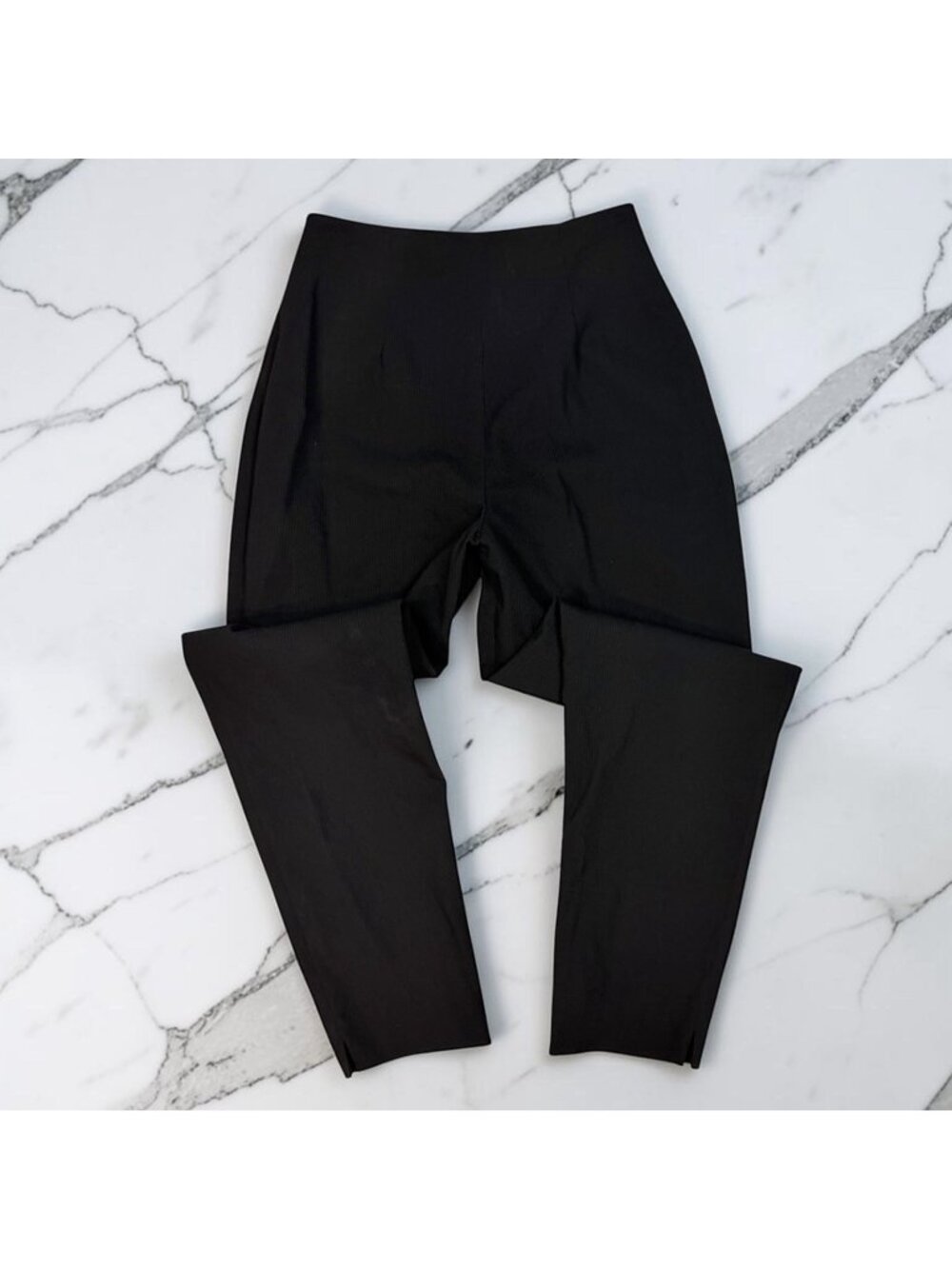 Moshary Vintage Dress Pants Slacks Size 2 Black High Rise Tapered Slim Leg Lined